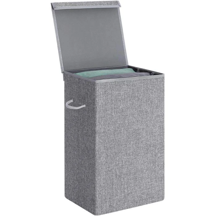 Songmics Wäschekorb LCB01G, Grau, Mit Deckel, Leinenimitat, Faltbar, 36 X 66 X 36 Cm, 85 Liter 7 Songmics Wäschekorb LCB01G, Grau, Mit Deckel, Leinenimitat, Faltbar, 36 X 66 X 36 Cm, 85 Liter - Image 7