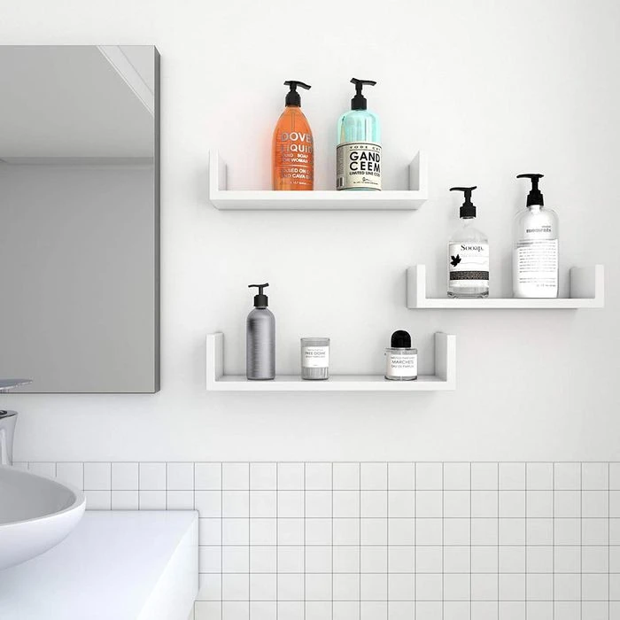 Songmics Wandregal LWS40WT, Weiß, 3-teilig, 40cm / 35cm / 30cm, Aus Holz 5 Songmics Wandregal LWS40WT, Weiß, 3-teilig, 40cm / 35cm / 30cm, Aus Holz - Image 5