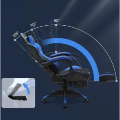 Songmics Gaming-Stuhl RCG026B01, Mit Fußstütze, Schwarz / Blau, Kunstleder, Kopfstütze, Bis 150 Kg -Songmics Verkaufsgeschäft 035180675a85ad36321abd49fbdb131e4cff9af9 gaming stuhl songmics rcg026b01 mit fussstuetze