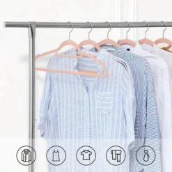 Songmics Kleiderbügel CRF50PK, Mit Samt, Aus Kunststoff, Rosa, 50 Stück -Songmics Verkaufsgeschäft 04b58c28634c3322d0ae833d592348b8da01875c kleiderbuegel songmics crf50pk mit samt