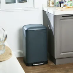 SONGMICS Mülleimer, 30 Liter Abfalleimer, Treteimer Aus Stahl, Mit Inneneimer Und Deckel, Softclose, Luftdicht Rauchgrau LTB01GS -Songmics Verkaufsgeschäft 05a61eb3bf853898784b227a94968e8c