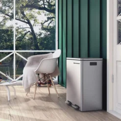 Songmics Mülleimer LTB60BK, Silber, Aus Edelstahl, 2 X 30 Liter -Songmics Verkaufsgeschäft 079de858745a55a0b7314a63c154ddf199129429 muelleimer songmics ltb60bk silber