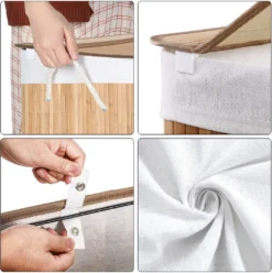 SONGMICS Wäschekorb, 150 L, Wäschesammler Aus Bambus, Wäschetruhe Mit Griffen, 3 Fächern, Deckel Mit Clips, Faltbar, Naturfarben LCB091N01 -Songmics Verkaufsgeschäft 099a17778fb030671b81a5bc4f3e83f8