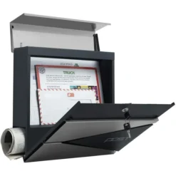 SONGMICS Briefkasten GMB51AS, Anthrazit, Silber, Aus Stahl, 37 X 37 X 10,5cm, Mit Zeitungsfach -Songmics Verkaufsgeschäft 0a65d9cf18e0e682f980ec78ebe5144d541ab010 briefkasten songmics gmb51as anthrazit silber