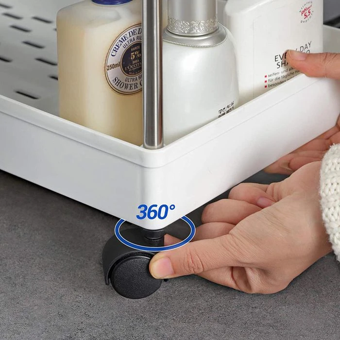 Songmics Küchenwagen KSC10WT, Mit Rollen, Nischenregal, Weiß, 40 X 86 X 22cm, Aus Kunststoff 7 Songmics Küchenwagen KSC10WT, Mit Rollen, Nischenregal, Weiß, 40 X 86 X 22cm, Aus Kunststoff - Image 7