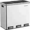Songmics Mülleimer LTB54NL, Silber, Aus Edelstahl, 3 X 18 Liter