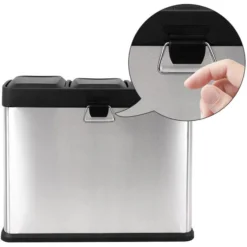 Songmics Mülleimer LTB45L, Silber, Aus Edelstahl, 3 X 15 Liter 7 Songmics Mülleimer LTB45L, Silber, Aus Edelstahl, 3 X 15 Liter -Songmics Verkaufsgeschäft 0b75dae3a2add48f7424f25d211851c3a7c75a4e muelleimer songmics ltb45l silber