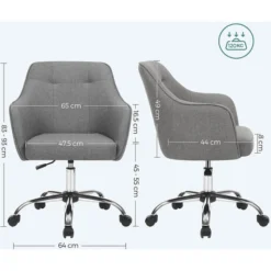 Songmics Bürostuhl OBG019G01, Dunkelgrau, Stoff, Belastbar Bis 120 Kg -Songmics Verkaufsgeschäft 0b87af97c980a99ab0be246c6abaf3d35be87229 buerostuhl songmics obg019g01