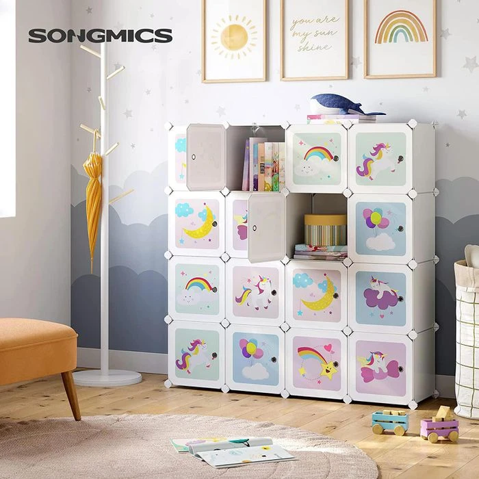 Songmics Bücherregal LPC906W01, Für Kinder, Aus Kunststoff, 153 X 153 X 31cm, 16 Fächer 3 Songmics Bücherregal LPC906W01, Für Kinder, Aus Kunststoff, 153 X 153 X 31cm, 16 Fächer - Image 3