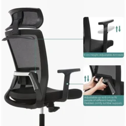 Songmics Bürostuhl OBN057B02, Schwarz, Stoff / Netz, Mit Kopfstütze, Bis 130 Kg -Songmics Verkaufsgeschäft 0cf9cafa9170b0eefe1a6704e7bc58118f16c081 buerostuhl songmics obn057b02