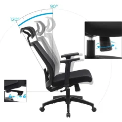 Songmics Bürostuhl OBN55BK, Schwarz, Stoff / Netz, Mit Kopfstütze, Bis 120 Kg -Songmics Verkaufsgeschäft 0edda5d5fb44a554f072e4c905d192c485bd45b5 buerostuhl songmics obn55bk