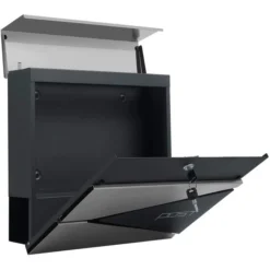 SONGMICS Briefkasten GMB51AS, Anthrazit, Silber, Aus Stahl, 37 X 37 X 10,5cm, Mit Zeitungsfach -Songmics Verkaufsgeschäft 11a72b241689ec02694860bcb71281c2bea10cc5 briefkasten songmics gmb51as anthrazit silber