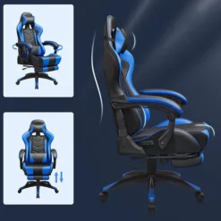 Songmics Gaming-Stuhl RCG026B01, Mit Fußstütze, Schwarz / Blau, Kunstleder, Kopfstütze, Bis 150 Kg -Songmics Verkaufsgeschäft 12435caf9b849380895f507ea102702ca10ed531 gaming stuhl songmics rcg026b01 mit fussstuetze
