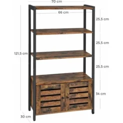 VASAGLE Bücherschrank, Kommode Schrank, Bücherregal Im Industrie-Design Mit 3 Ablagen, 2 Lamellentüren, Wohnzimmer, Arbeitszimmer, Schlafzimmer, 70 X 30 X 121.5cm, Vintage Von SONGMICS LSC75BX 9 VASAGLE Bücherschrank, Kommode Schrank, Bücherregal Im Industrie-Design Mit 3 Ablagen, 2 Lamellentüren, Wohnzimmer, Arbeitszimmer, Schlafzimmer, 70 X 30 X 121.5cm, Vintage Von SONGMICS LSC75BX -Songmics Verkaufsgeschäft 15478305 5
