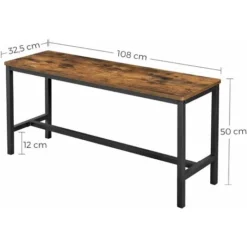 VASAGLE Sitzbänke Für Esszimmertisch, 2er Set, Küchenbänke, Esstischbänke, 108 X 32.5 X 50cm, Küche, Esszimmer, Stabiles Eisengestell, Industrie-Design, Vintage, Dunkelbraun Von SONGMICS KTB33X -Songmics Verkaufsgeschäft 15579811 5