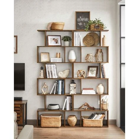 VASAGLE Bücherregal, Mit 6 Ebenen, Standregal, Büroregal, Freistehend, Dekoregal, Zur Präsentation, Modern, Für Wohnzimmer, Schlafzimmer, Büro, Vintagebraun LBC61BX Von Songmics 2 VASAGLE Bücherregal, Mit 6 Ebenen, Standregal, Büroregal, Freistehend, Dekoregal, Zur Präsentation, Modern, Für Wohnzimmer, Schlafzimmer, Büro, Vintagebraun LBC61BX Von Songmics - Image 2