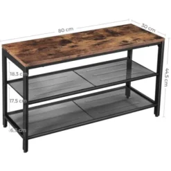 VASAGLE Schuhbank Mit 2 Gitterablagen, Schuhregal Mit Sitzfläche, Schuhablage Für Den Eingangsbereich, Flur, Metall, Industrie-Design, Vintage, Dunkelbraun Von SONGMICS LBS74X 9 VASAGLE Schuhbank Mit 2 Gitterablagen, Schuhregal Mit Sitzfläche, Schuhablage Für Den Eingangsbereich, Flur, Metall, Industrie-Design, Vintage, Dunkelbraun Von SONGMICS LBS74X -Songmics Verkaufsgeschäft 17016771 5