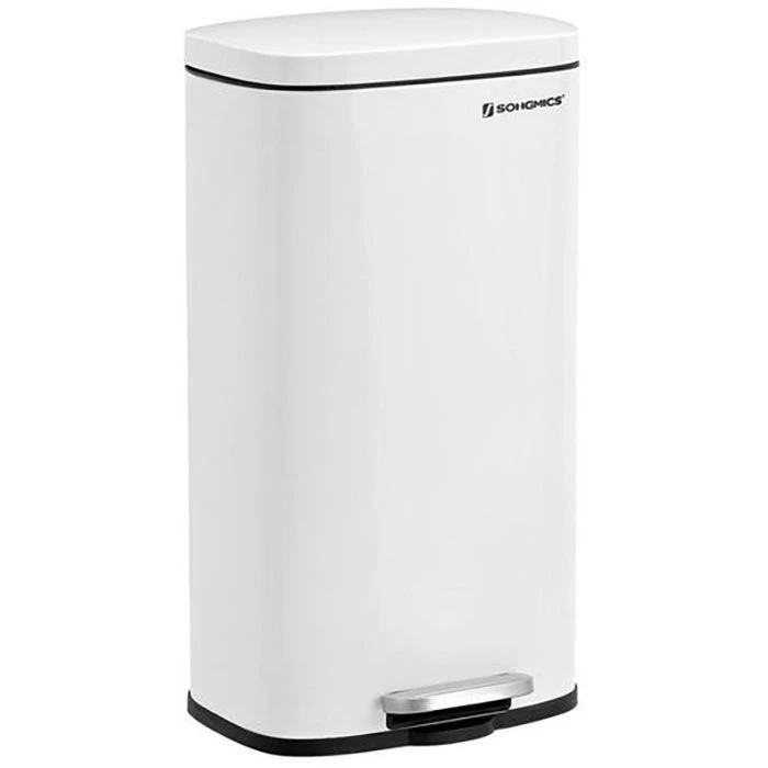 Songmics Mülleimer LTB03WT, Weiß, Aus Kunststoff, 30 Liter 1 Songmics Mülleimer LTB03WT, Weiß, Aus Kunststoff, 30 Liter