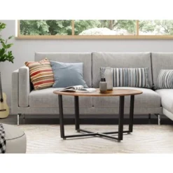 VASAGLE Couchtisch Rund, Wohnzimmertisch, Sofatisch, Kaffeetisch, Stabiles Eisengestell, Einfacher Aufbau, Industrie-Design, Vintage, Dunkelbraun Von SONGMICS LCT88X 7 VASAGLE Couchtisch Rund, Wohnzimmertisch, Sofatisch, Kaffeetisch, Stabiles Eisengestell, Einfacher Aufbau, Industrie-Design, Vintage, Dunkelbraun Von SONGMICS LCT88X -Songmics Verkaufsgeschäft 18408909 3