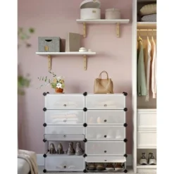 Songmics Schuhregal Für 20 Paar, Aus Kunststoff, 43 X 173 X 31cm, 10 Fächer Mit Türen, Transparent -Songmics Verkaufsgeschäft 1a02c53341a177b8bf53d8a7b47a5cf95923ae1f schuhregal songmics fuer 20 paar aus kunststoff