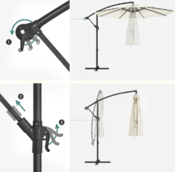 SONGMICS Sonnenschirm, Ø 300 Cm, Mit Ständer, Sonnenschutz UV-Schutz Bis UPF 50+, Mit Kurbel Zum Öffnen Und Schließen, Beige GPU116M01 -Songmics Verkaufsgeschäft 1a67aa28bdfa8460a1760bef52b8ec04