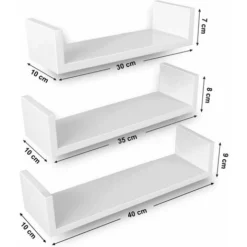 Songmics Wandregal 3er Set U-Form Schweberegal Kreatives Lounge Cube Regal Aus MDF-Platte Weiß LWS40WT -Songmics Verkaufsgeschäft 20805724 5