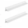 Songmics Wandregal 2er Set, 2 Schweberegale Mit Hochglanzlackierung, Wandboard Für Bilderrahmen Und Bücher, Wohnzimmer, Schlafzimmer, Bad, Küche, Stabil, Einfache Montage, Weiß, Glänzend LWS60WT
