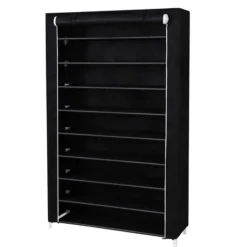 Songmics Schuhschrank RXJ00H, Schwarz, Aus Stoff, Für 45 Paar, 100 X 162 X 28cm