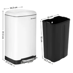 SONGMICS Mülleimer 30L Treteimer Weiß Edelstahl Für Küche Inneneimer Abfallbehälter Müllbehälter LTB01W -Songmics Verkaufsgeschäft 247baf8f39894626793caf4db05878c8