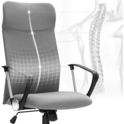 SONGMICS Bürostuhl, Ergonomischer Schreibtischstuhl, Drehstuhl, Gepolsterter Sitz, Stoffbezug, Höhenverstellbar Und Neigbar, Bis 120 Kg Belastbar, Grau OBN034G01 7 SONGMICS Bürostuhl, Ergonomischer Schreibtischstuhl, Drehstuhl, Gepolsterter Sitz, Stoffbezug, Höhenverstellbar Und Neigbar, Bis 120 Kg Belastbar, Grau OBN034G01 -Songmics Verkaufsgeschäft 27572560 3