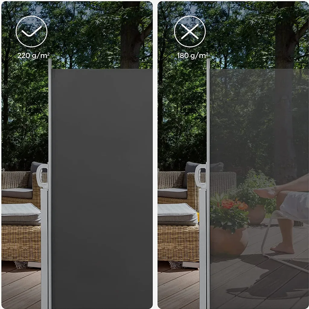 SONGMICS Seitenmarkise, Sichtschutz, 200 X 400 Cm, Ausziehbar Aus 220 G/m² Polyester,Blickdicht, Seitenrollo, Für Balkon, Terrasse, Garten, Anthrazit GSA204G02 9 SONGMICS Seitenmarkise, Sichtschutz, 200 X 400 Cm, Ausziehbar Aus 220 G/m² Polyester,Blickdicht, Seitenrollo, Für Balkon, Terrasse, Garten, Anthrazit GSA204G02 - Image 9