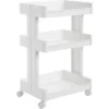 Songmics Küchenwagen KSC01WT, Mit Rollen, Weiß, 45 X 70 X 32cm, Aus Kunststoff