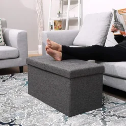 Songmics Sitztruhe Schwarz, 76 X 38 X 38cm, Mit 80L Stauraum, Kunstleder, Bis 300kg Belastbar -Songmics Verkaufsgeschäft 28a5cd348a7179bfabe12485af7539b6fe11f361 sitztruhe songmics schwarz 76 x 38 x 38cm