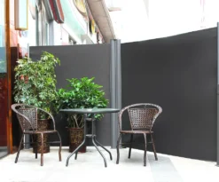 SONGMICS Doppelseitenmarkise, 1,8 X 6 M (H X L), Ausziehbare Seitenmarkise, Sichtschutz, Sonnenschutz, Seitenrollo, Für Balkon, Terrasse Und Garten, Rauchgrau GSA360G -Songmics Verkaufsgeschäft 2a4bad2feb03c246c8c8e2412dfa8517