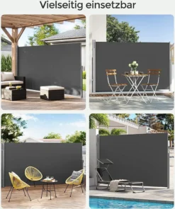 SONGMICS Alu Seitenmarkise 200 X 400 Cm 280 G/m² Ausziehbar Sichtschutz, Sonnenschutz Für Balkon & Terrasse Anthrazit GSA204G01 11 SONGMICS Alu Seitenmarkise 200 X 400 Cm 280 G/m² Ausziehbar Sichtschutz, Sonnenschutz Für Balkon & Terrasse Anthrazit GSA204G01 -Songmics Verkaufsgeschäft 2a607ee986e78f731741d2ef18fb5816
