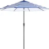 SONGMICS Sonnenschirm, Ø 290 Cm, Sonnenschutz, 8 Schirmrippen, UV-Schutz Bis UPF 50+, Knickbar, Mit Kurbel, Ohne Ständer, Outdoor, Garten, Balkon, Terrasse, Blau-weiß Gestreift GPU010Q01