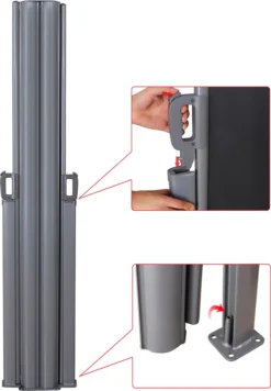 SONGMICS Doppelseitenmarkise, 1,8 X 6 M (H X L), Ausziehbare Seitenmarkise, Sichtschutz, Sonnenschutz, Seitenrollo, Für Balkon, Terrasse Und Garten, Rauchgrau GSA360G -Songmics Verkaufsgeschäft 2d752e365333a913b05b6c3842c84cb9