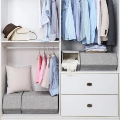 Songmics Aufbewahrungsbox RLB12GY, 21 / 43 Liter, Mit Deckel, Stoff, Hellgrau, Set 4-teilig -Songmics Verkaufsgeschäft 2ec9ad02065f58257b336f93a90abb2f5e7d4b81 aufbewahrungsbox songmics rlb12gy 21 43 liter