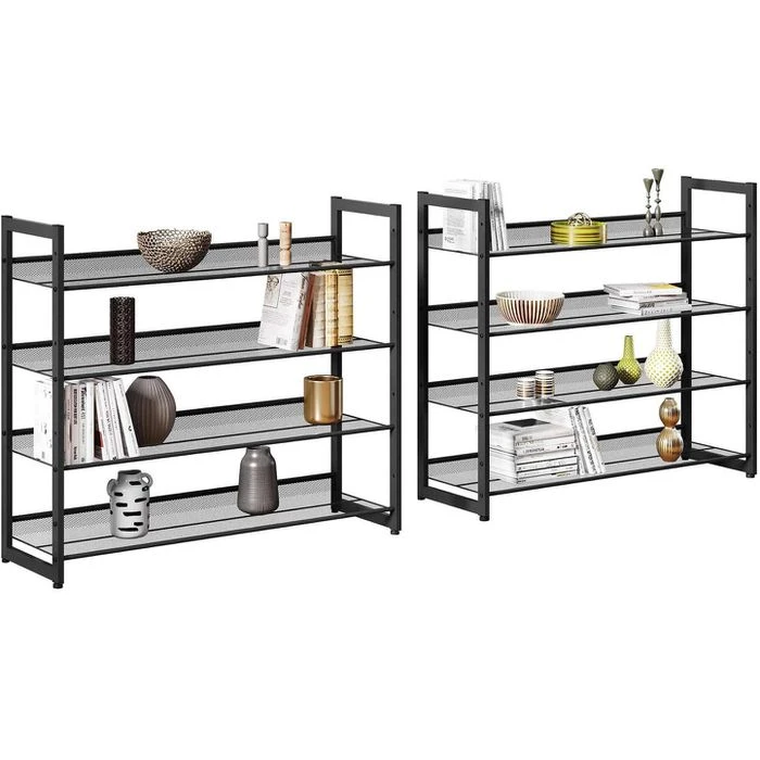 Songmics Schuhregal Für 32 Paar, Aus Metall, Stapelbar, 92,5 X 163,5 X 30,7cm, 8 Etagen Schwarz 5 Songmics Schuhregal Für 32 Paar, Aus Metall, Stapelbar, 92,5 X 163,5 X 30,7cm, 8 Etagen Schwarz - Image 5