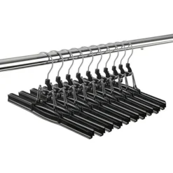 Songmics Kleiderbügel CRI07B-10, Aus Kunststoff, Hosenspanner, Schwarz, 10 Stück -Songmics Verkaufsgeschäft 2f57816569ab3532445924c02a55387ec36b7a77 kleiderbuegel songmics cri07b 10 aus kunststoff