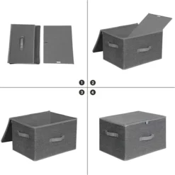 Songmics Aufbewahrungsbox RFB03H, 30 Liter, Mit Deckel, Stoff, Grau, 30x40x25 Cm, 3 Stück -Songmics Verkaufsgeschäft 2f6142780285bbaf9ee571461e08b818b442757e aufbewahrungsbox songmics rfb03h 30 liter
