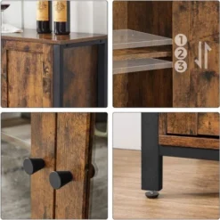 VASAGLE Sideboard, Küchenschrank, Aufbewahrungsschrank, Mit 3 Türen, Für Wohnzimmer, Küche, Esszimmer, 110 X 33 X 75 Cm, Industriestil, Vintagebraun-schwarz Von SONGMICS LSC096B01 7 VASAGLE Sideboard, Küchenschrank, Aufbewahrungsschrank, Mit 3 Türen, Für Wohnzimmer, Küche, Esszimmer, 110 X 33 X 75 Cm, Industriestil, Vintagebraun-schwarz Von SONGMICS LSC096B01 -Songmics Verkaufsgeschäft 30114964 3