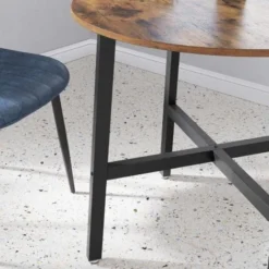 VASAGLE Esstisch Klein, Runder Küchentisch, Für Wohnzimmer, Büro, 80 X 75 Cm (Ø X H), Industrie-Design, Vintagebraun-schwarz Von SONGMICS KDT080B01 -Songmics Verkaufsgeschäft 32086349 4