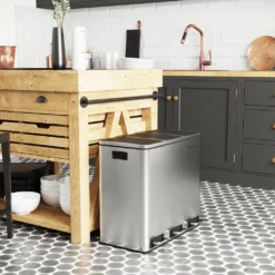 SONGMICS Mülleimer 54L Treteimer 3 X18L Edelstahl Abfalleimer Mit Fußpedal Handgriffen Und 3 Inneneimern Aus Kunststoff LTB54NL 11 SONGMICS Mülleimer 54L Treteimer 3 X18L Edelstahl Abfalleimer Mit Fußpedal Handgriffen Und 3 Inneneimern Aus Kunststoff LTB54NL -Songmics Verkaufsgeschäft 327924ffaf40f9e3e15eac6b15360b0e