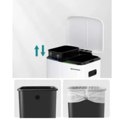 Songmics Mülleimer LTB40WT, Weiß, Aus Metall, 2 X 20 Liter -Songmics Verkaufsgeschäft 32b5d576ba083b692df19ecd23ffd1daadc801c5 muelleimer songmics ltb40wt weiss