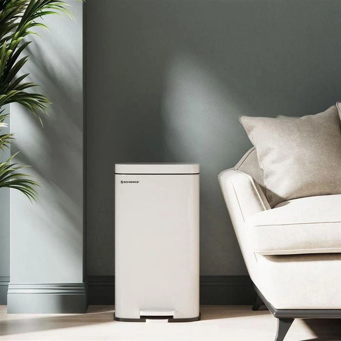 Songmics Mülleimer LTB03WT, Weiß, Aus Kunststoff, 30 Liter 6 Songmics Mülleimer LTB03WT, Weiß, Aus Kunststoff, 30 Liter - Image 6