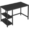 VASAGLE Schreibtisch, Computertisch, PC-Tisch, Bürotisch, Mit 2 Ablagen Auf Der Rechten Oder Linken Seite, Fürs Büro, Wohnzimmer, Stahlgestell, Industrie-Design, Schwarz Von SONGMICS LWD047B16