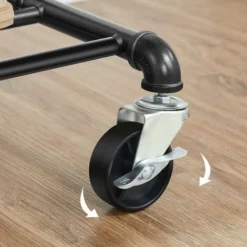 SONGMICS Kleiderständer Im Industriedesign, Bis 110 Kg Belastbar, Garderobenständer Auf Rollen, 2 Kleiderstangen, Aus Metall, Gut Belastbar, Präsentation Im Geschäft, Schwarz HSR62BK 8 SONGMICS Kleiderständer Im Industriedesign, Bis 110 Kg Belastbar, Garderobenständer Auf Rollen, 2 Kleiderstangen, Aus Metall, Gut Belastbar, Präsentation Im Geschäft, Schwarz HSR62BK -Songmics Verkaufsgeschäft 34197362 4