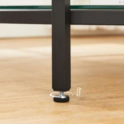 VASAGLE Couchtisch, Wohnzimmertisch, Sofatisch, Für Wohnzimmer, Mit Glasplatte, Einfacher Aufbau, Moderner Stil, Weiße Marmoroptik, Schwarzes Gestell LCT071B13 Von SONGMICS -Songmics Verkaufsgeschäft 35654907 4