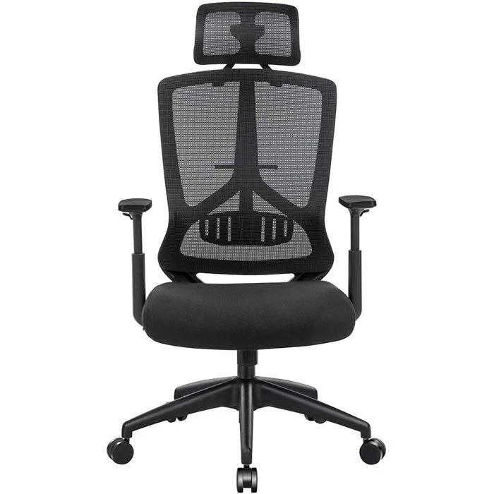 Songmics Bürostuhl OBN53BK, Schwarz, Stoff / Netz, Mit Kopfstütze, Bis 120 Kg 2 Songmics Bürostuhl OBN53BK, Schwarz, Stoff / Netz, Mit Kopfstütze, Bis 120 Kg - Image 2